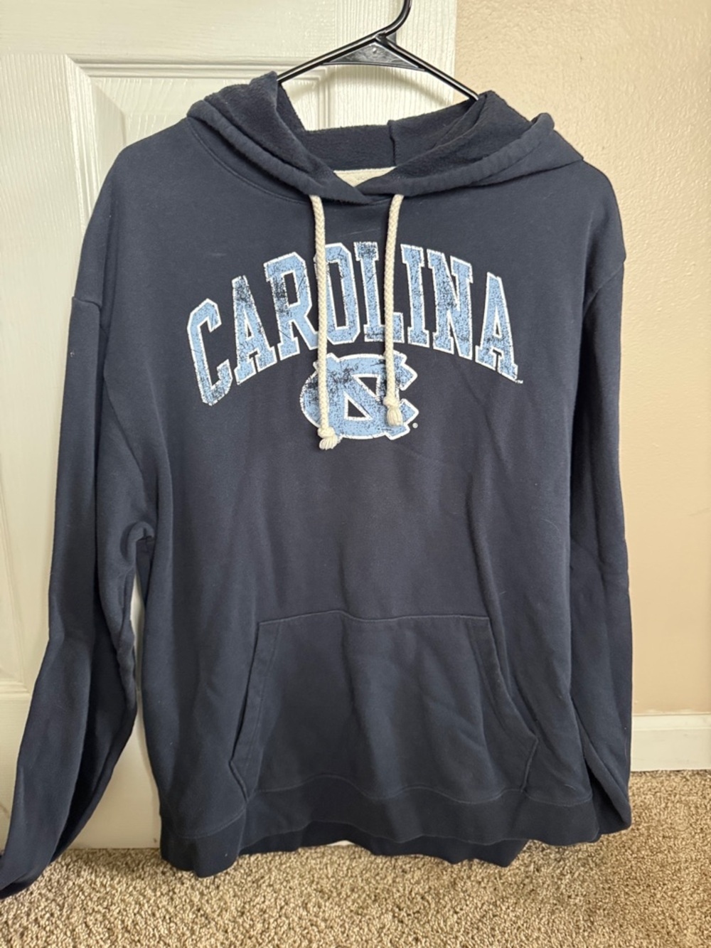 League Navy Carolina Arch Pullover Hoodie with Light Blue Logo